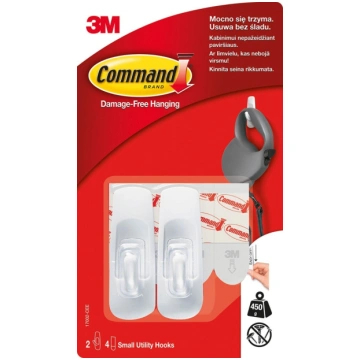 COMMAND Haki wielokrotnego uzytku male 2 szt. bial