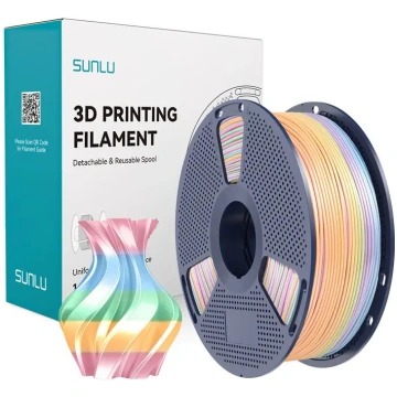 Sunlu PLA+ Silk šķiedra Rainbow 1.75 mm priekš FDM
