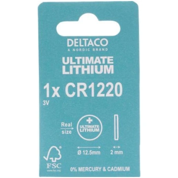 Ultimate Lithium battery DELTACO, 3V, CR1220 butto