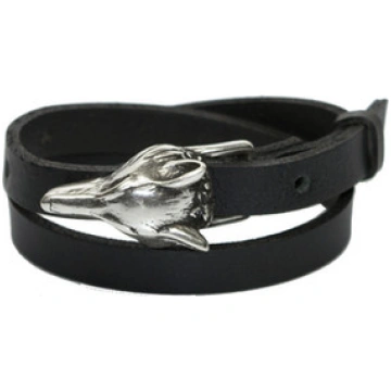 Silver matte Wolf bracelet