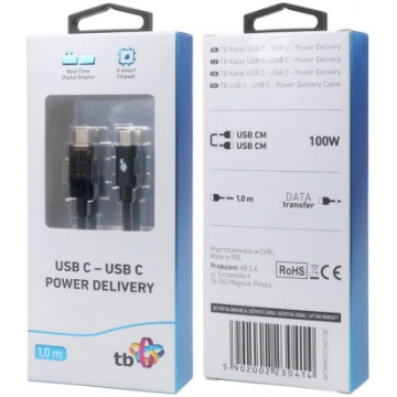 TB USB-C Cable, 1m, with Charging Indicator, 100W 