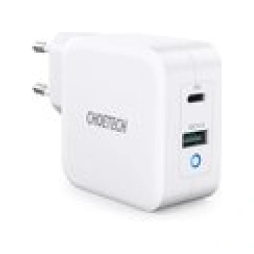 Charger CHOETECH GaN USB Type-C, Type-A: 65W, PD, 