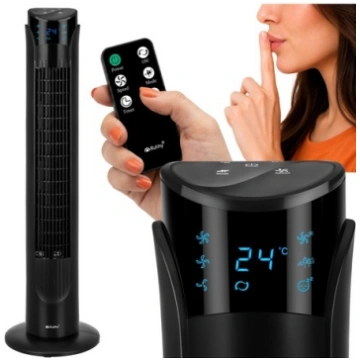 90 cm melns kolonnas ventilators + tālvadības pult
