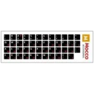 Mocco Keyboard stickers waterproof Black/ Red ENG 