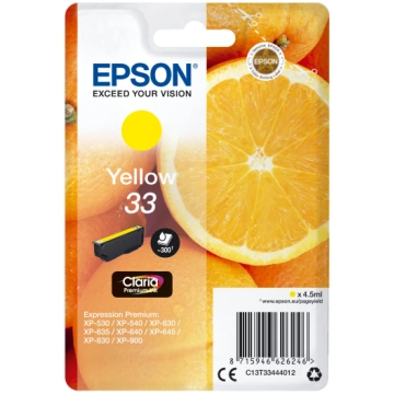 Epson Oranges Singlepack Yellow 33 Claria Premium 