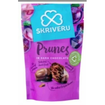 Žāvētas plūmes tumšajā šokolādē Skrīveru saldumi 1
