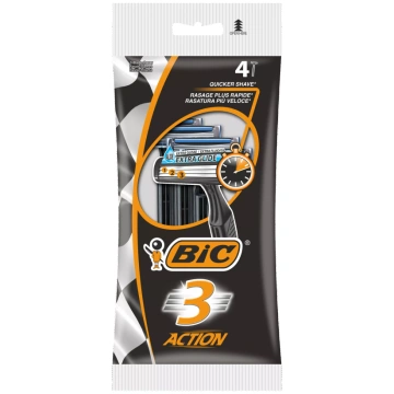 BIC 3 Action vienreizlietojamie skuvekļi, 4 gab