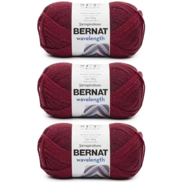 Bernat 3 x 140g Wave Length Ruby Acrylic #5 220m A
