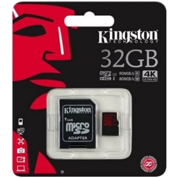 KINGSTON 32GB microSD 90R/80W DroneAcademy.lv