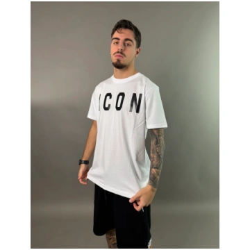icon t-shirt basica logo grande - M / BIANCO