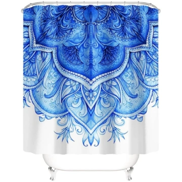 M&W DAS DESIGN Dušas aizkars Mandala Augi Tekstila