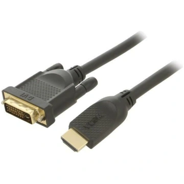 Cable; DVI-D (24+1) plug,HDMI plug; PVC; 3m; black