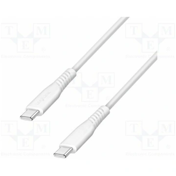 Cable; USB 2.0; USB C plug,both sides; 2m; white; 