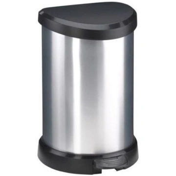 CURVER Pedāļspainis metalizēts Deco Bin 15L sudrab