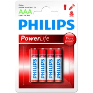 Baterijas LR03 AAA PHILIPS, 4 gabali 52093_98