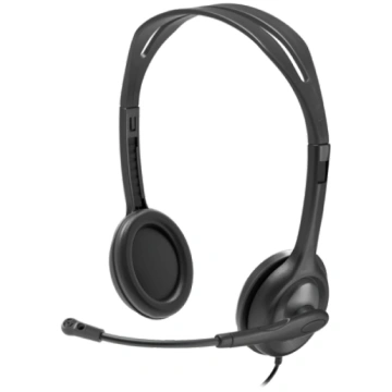 LOGITECH H111 Corded Stereo Headset - BLACK - 3.5 