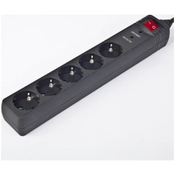 Surge Protector SPG5-C-5/ 1.5 m/ 5 Sockets/ Black 