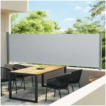 vidaXL izvelkama sānu markīze, pelēka, 140x600 cm