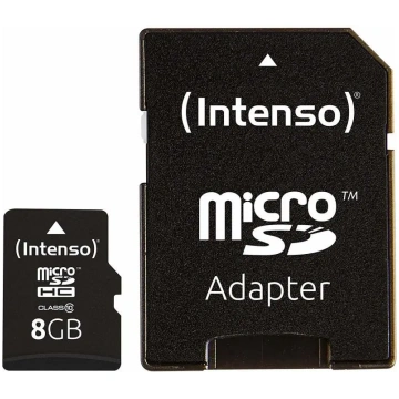 8 GB Micro SDHC atmiņas karte C10/W ar adapteri 34