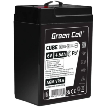Battery AGM VRLA 6V 4,5Ah IP54 GREEN CELL