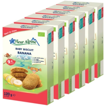 Ekoloģiskie banānu cepumi FLEUR ALPINE, no 9 mēneš