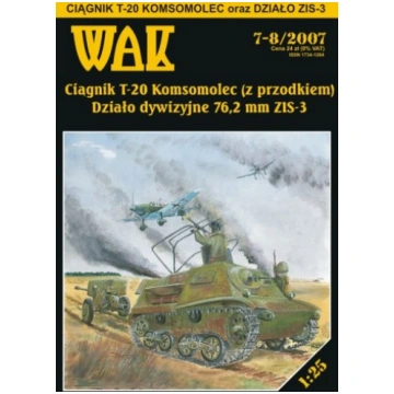 Ciągnik T-20 Komsomolec (z przodkiem) . Działo dyw