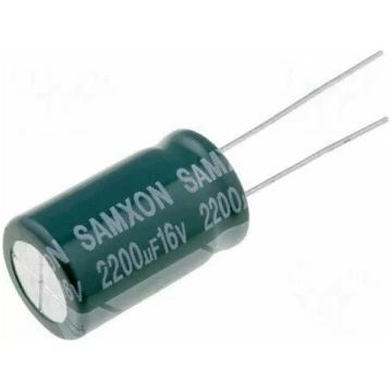 Elektrolītiskais kondensators 2200µF 16V DC, radiā