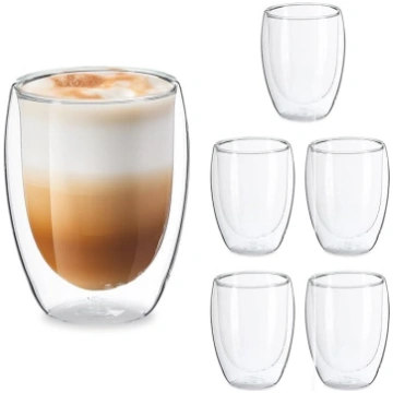 Relaxdays Latte Macchiato glāzes, 6 gab. komplekts