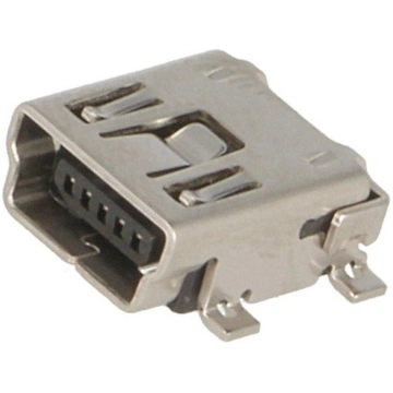 Connector: USB B mini; socket; on PCBs; SMT; PIN: 