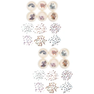 minkissy 2 Sätze Schmetterling Nail Art Pailletten