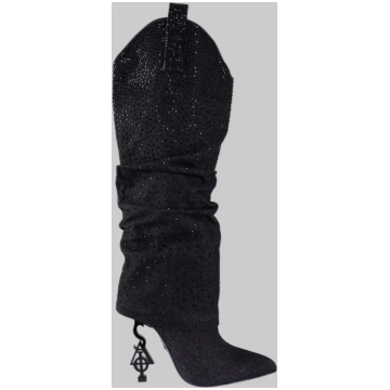SIA HER DENIM RHINESTONE COWBOY BOOTS sia collecti