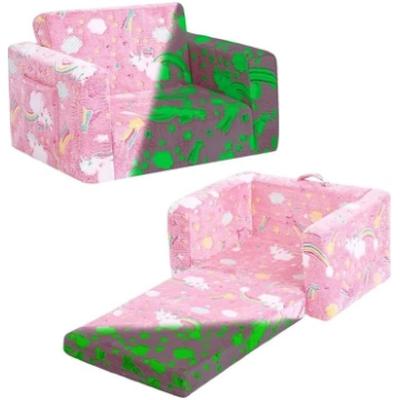 Tiita Kids Chair Couch, Folding Toddler Sofas, 2-i