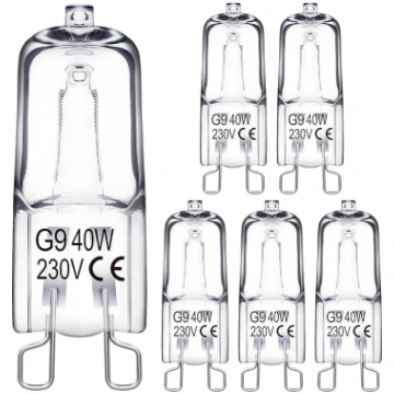 EvaStary G9 halogēnās spuldzes, 40 W caurspīdīgas 