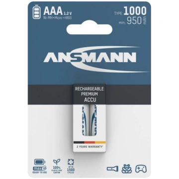 12x2 Ansmann NiMH bat. 1000 Micro AAA 950 mAh