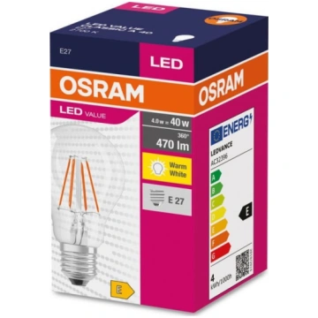 Ledvance Zarowka LED E27 4W/827 E27 VALUE CL A FIL