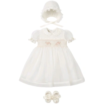 PICCOLA GIUGGIOLA Set Cerimonia Vestito con Cuffia