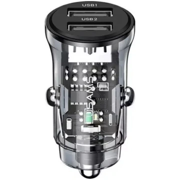 USAMS Ład. sam. C31 3A 2xUSB-A Fast Charge czarnyb