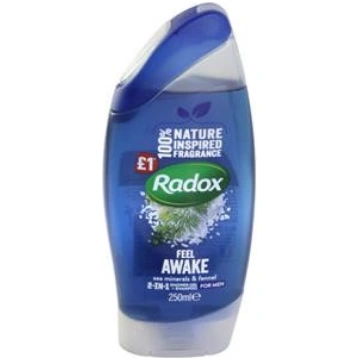 RADOX dušas gēls 2 in 1 vīriešiem 250ml FEEL AWAKE
