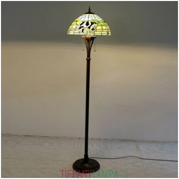 Tiffany stila vitrāžas grīdas lampa ar 16 collu pl