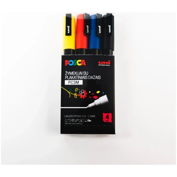 Marķieri Uni-Ball Posca PC-3M, 4 gab