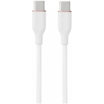 Silicone Cable USB Type-C - Type-C, 60W, (white, 3