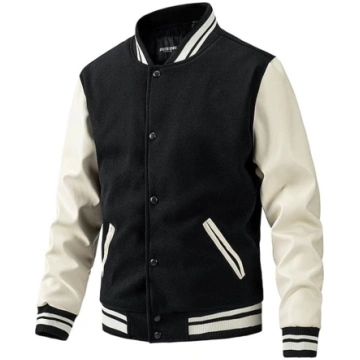 SOOUICKER College Jacket Vīriešu ādas piedurkne Fa