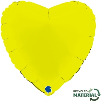 Folijas balons "Sirds" dzeltens 45 cm