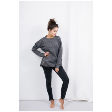 Sweter z koronką SUZANNE grafit 100792