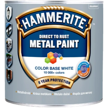 Krāsa metālam HAMMERITE SMOOTH BW 2.5l, spīdīga