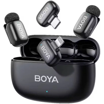 Bezvadu mikrofons Boya Mini 2-01 Lightning+USB-C, 