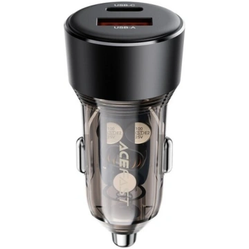 Acefast B12 car charger 60W USB-A | USB-C - black