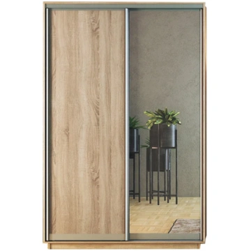 Skapis ar 2 bīdāmām durvīm un spoguli 130/240/45 c