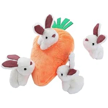 Amazon Basics Squeaky Dog Toys Plush Hide and Hide