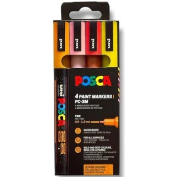 Posca POSCA PC-3M Glitter Ciepy (Orange,Pink,Czerw